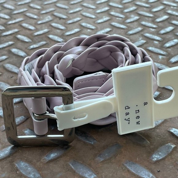 A New day Women Belt Pink Faux Leather Braided Waistband Size S - Picture 6 of 10